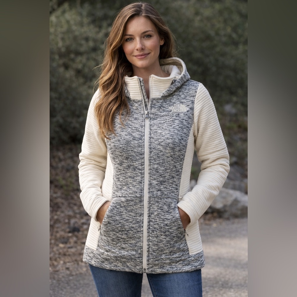The North Face Gray and Cream Jacket
